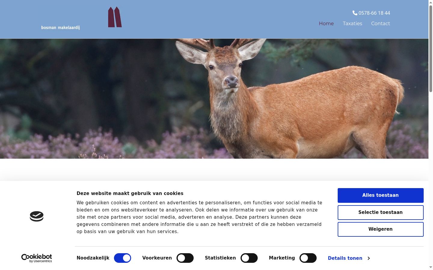 Screenshot of the consent banner shown before any interaction