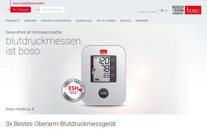 Screenshot of boso.at