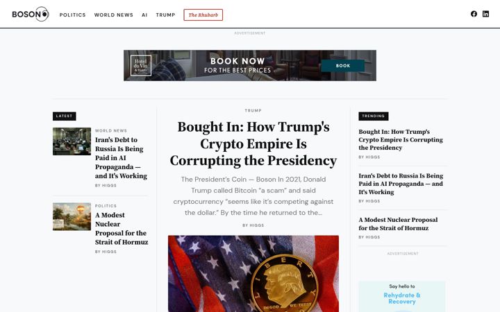 Screenshot of bosonblog.com
