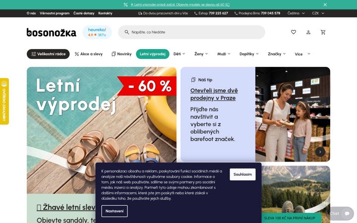 Screenshot of bosonozka.cz