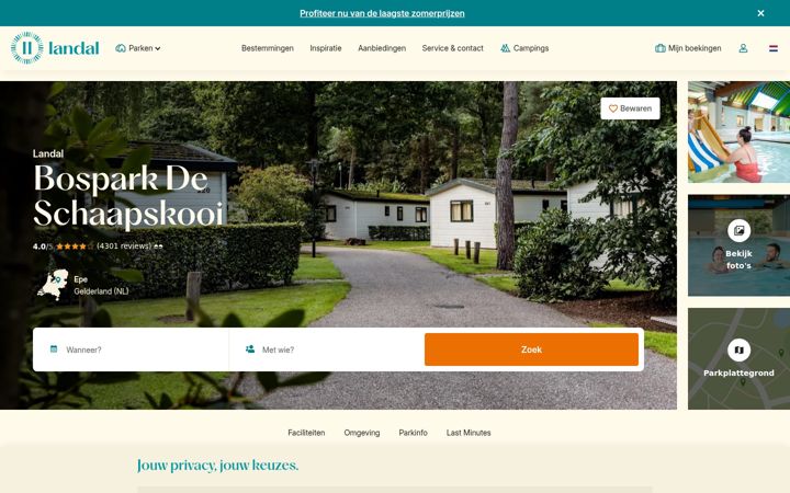 Screenshot of bosparkdeschaapskooi.nl