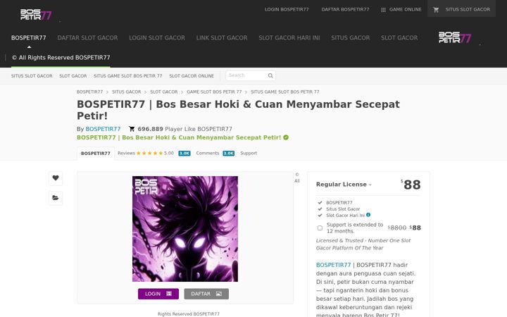 Screenshot of bospetir77.com