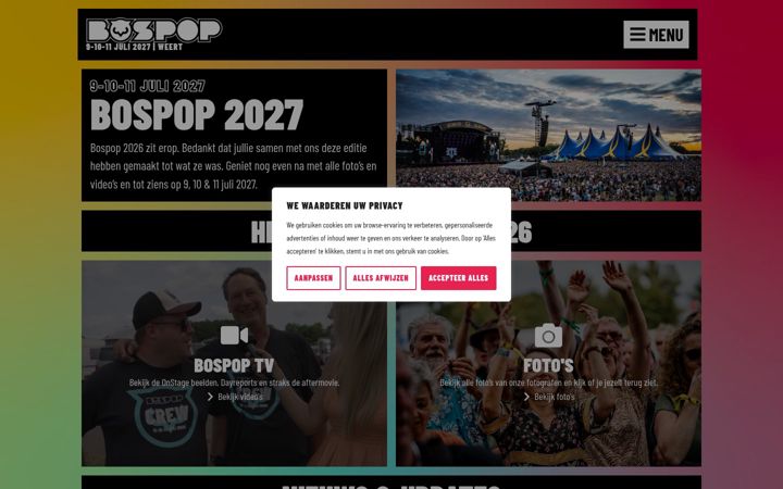 Screenshot von bospopfestival.nl