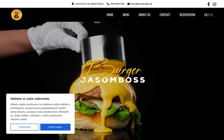 Screenshot of bossburger.sk