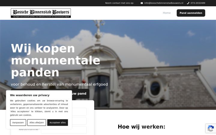 Screenshot of bosschebinnenstadbouwers.com