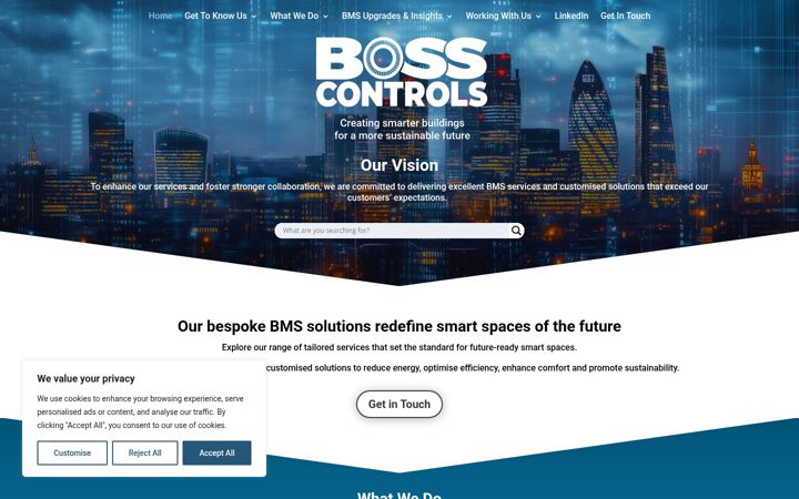 Snímek obrazovky bosscontrols.co.uk