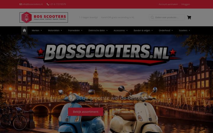 Screenshot von bosscooters.nl