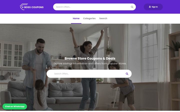 Screenshot of bosscoupons.com