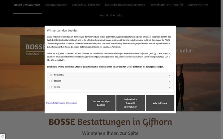 Screenshot of bosse-bestattungen.de