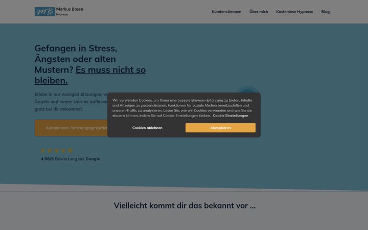 Ekrānuzņēmums no bosse-hypnose.de