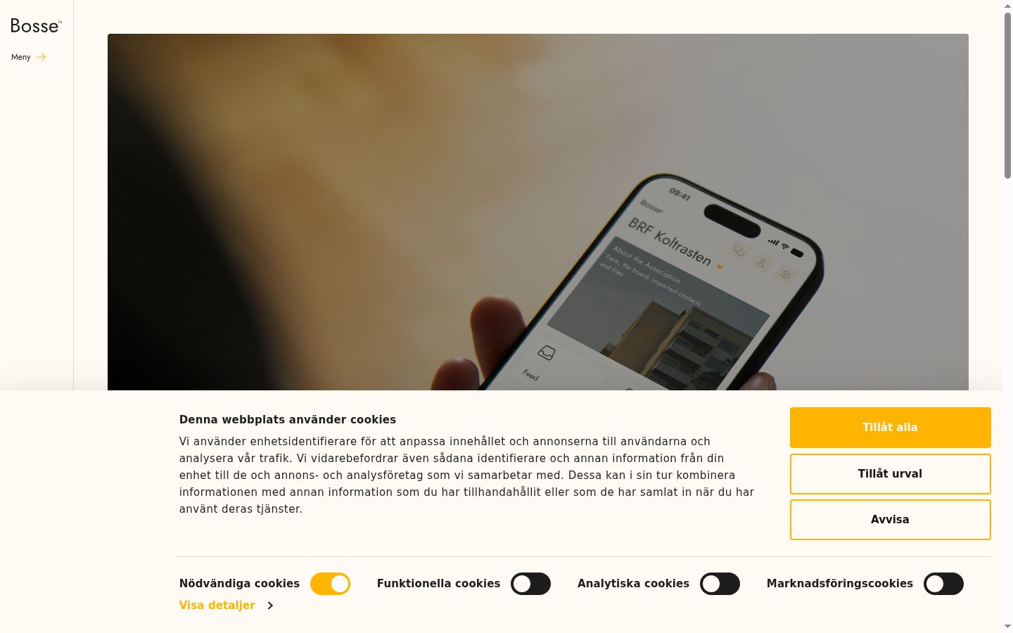 Screenshot del banner di consenso mostrato prima di qualsiasi interazione