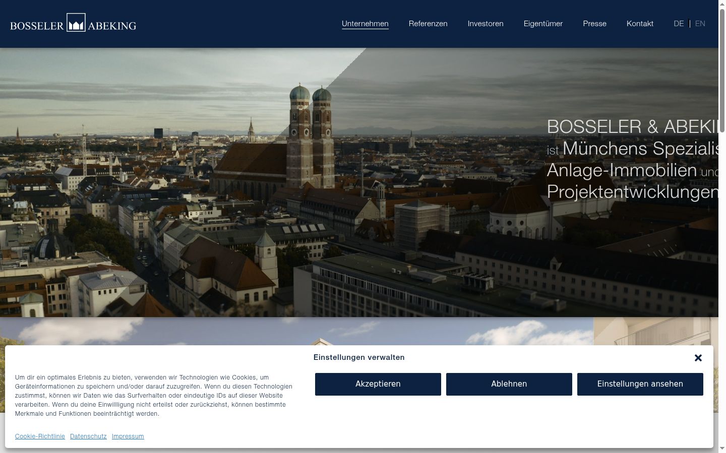 Screenshot del banner di consenso mostrato prima di qualsiasi interazione