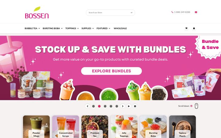 Screenshot of bossenstore.com