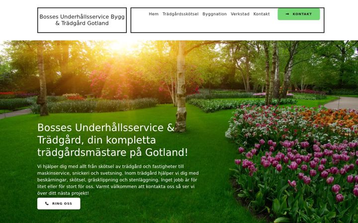 Screenshot of bossestradgardsservice.se