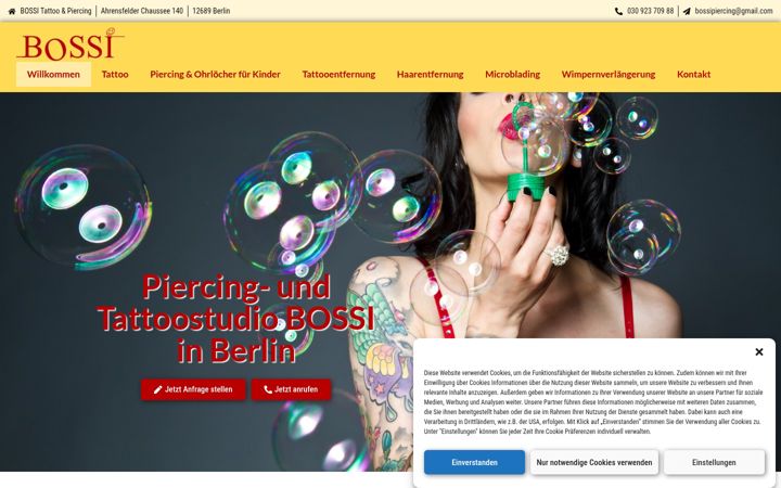 Screenshot of bossi-berlin.de