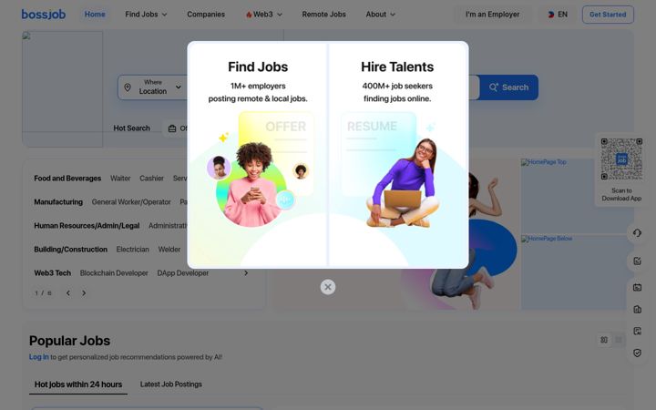 Screenshot of bossjob.ph