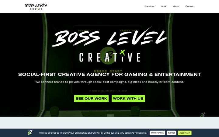 Screenshot of bosslevelcreative.com