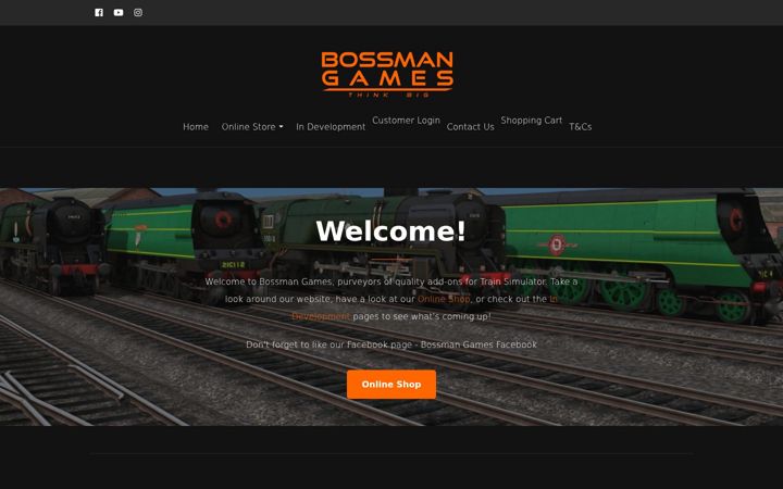 Snímek obrazovky bossmangames.co.uk