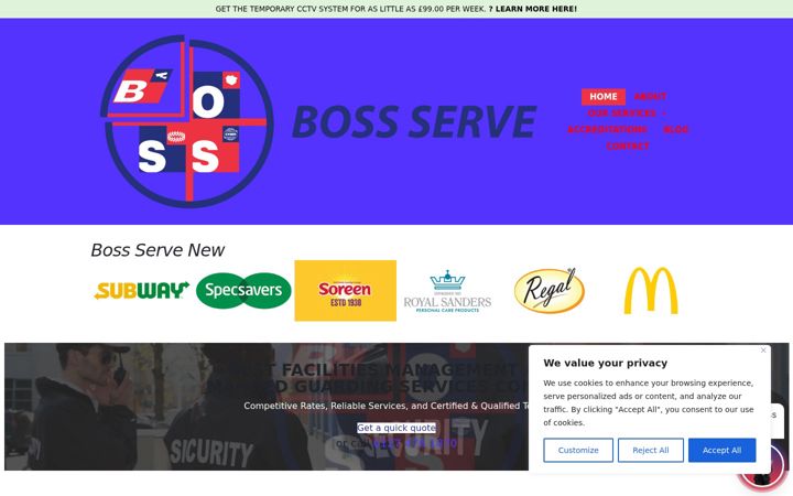 Screenshot of bossserve.co.uk