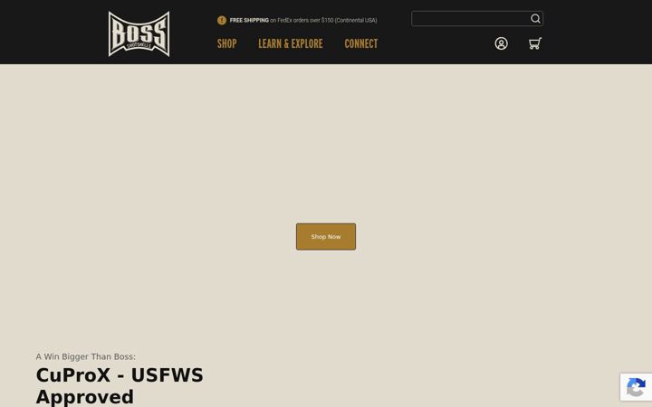 Screenshot of bossshotshells.com