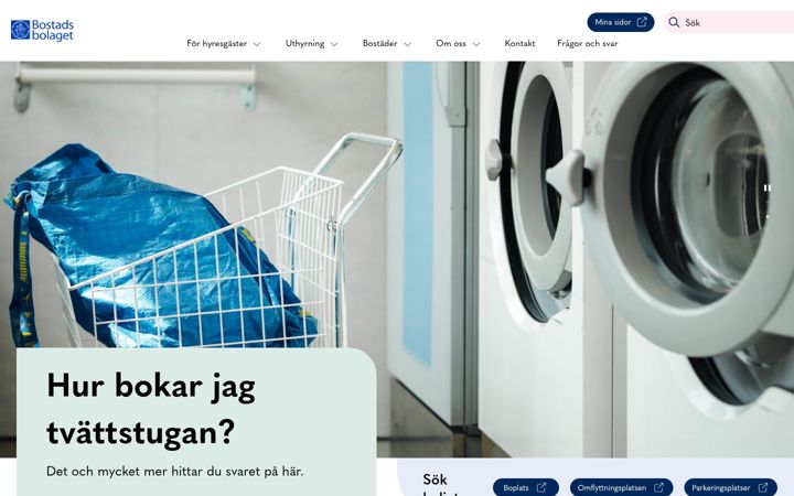 Screenshot of bostadsbolaget.se