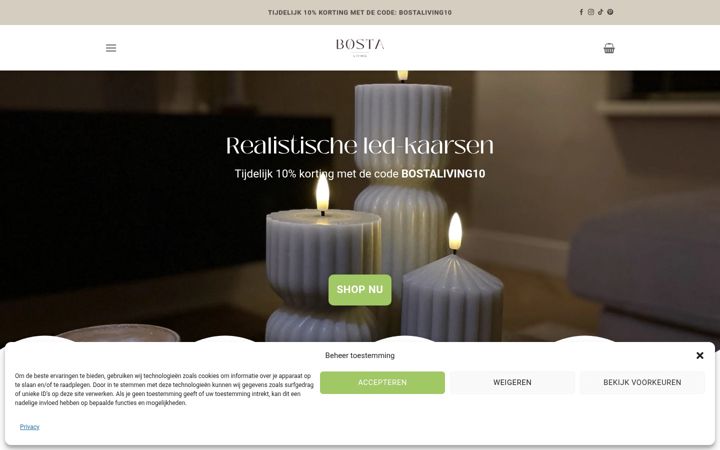 Screenshot of bostaliving.nl