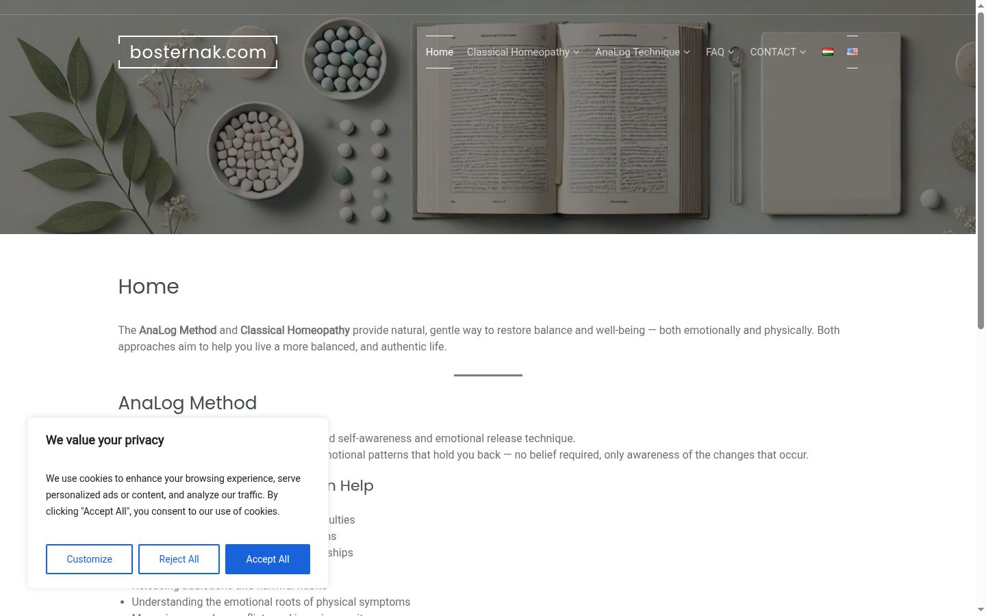 Screenshot del banner di consenso mostrato prima di qualsiasi interazione