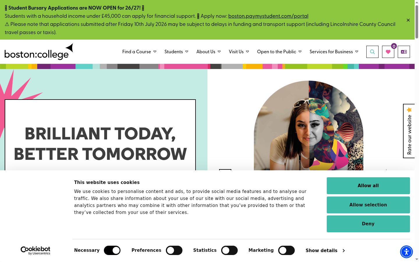 Screenshot of the consent banner shown before any interaction