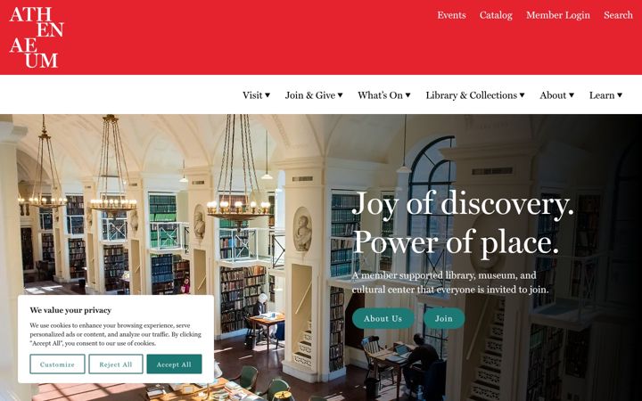 Screenshot of bostonathenaeum.org