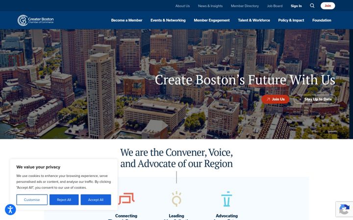 Screenshot of bostonchamber.com