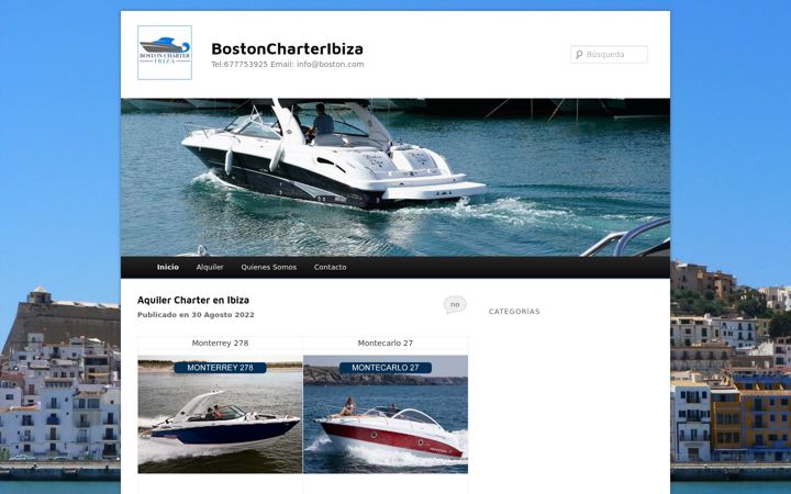 Screenshot of bostonchartyeribiza.com