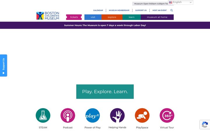 Screenshot of bostonchildrensmuseum.org