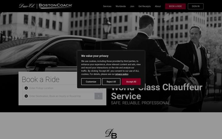 Screenshot of bostoncoach.com