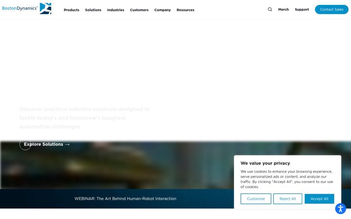 Screenshot of bostondynamics.com