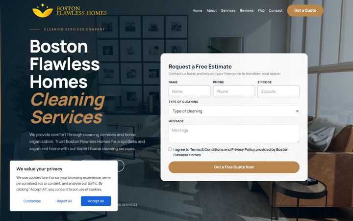 Screenshot of bostonflawlesshomes.com
