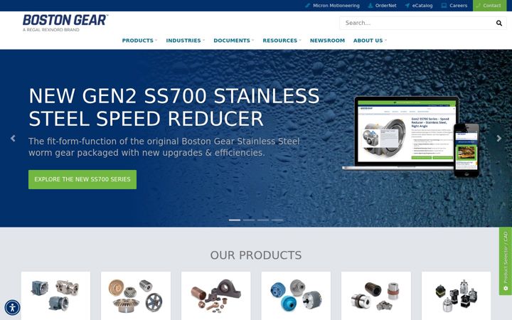 Screenshot of bostongear.com