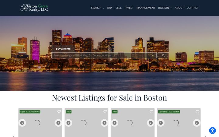 Screenshot of bostongreenrealty.com