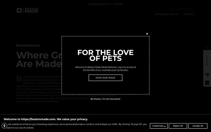 Screenshot of bostonmade.com