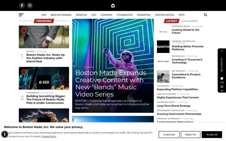 Screenshot of bostonmadeinc.com