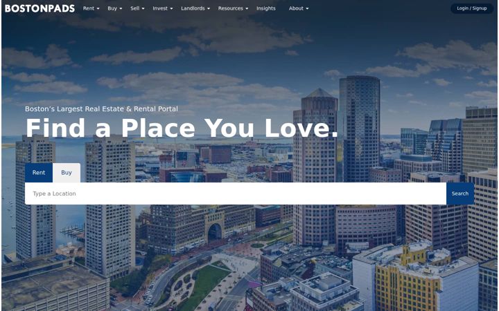Screenshot of bostonpads.com
