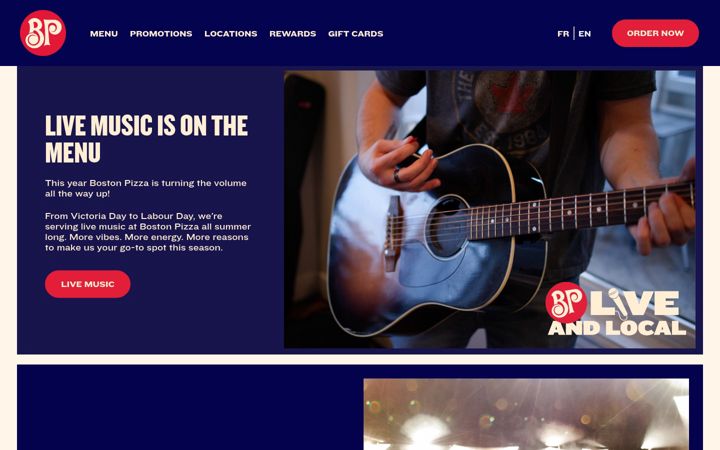 Screenshot of bostonpizza.com