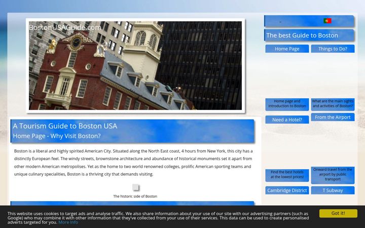 Screenshot of bostonusaguide.com