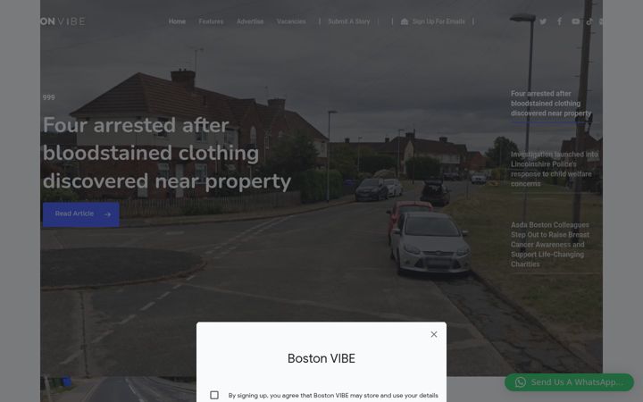 Screenshot of bostonvibe.co.uk