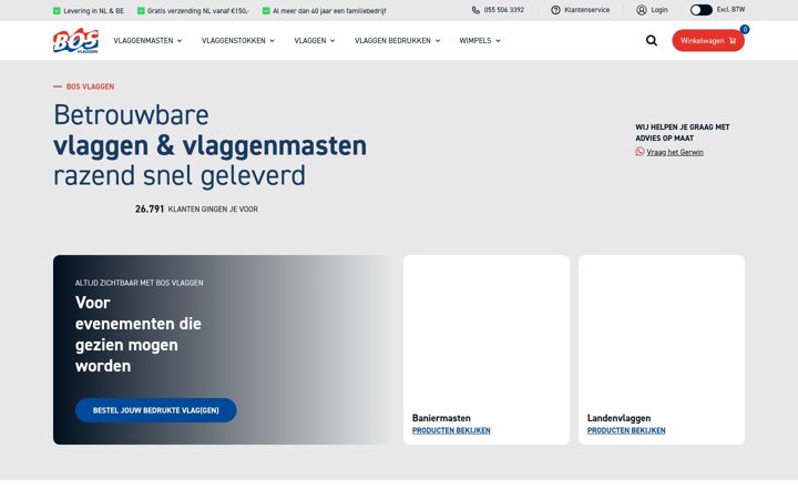 Screenshot of bosvlaggen.nl