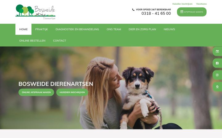 Screenshot of bosweidedierenartsen.nl