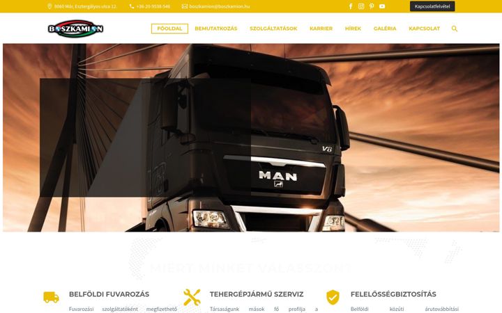 Screenshot di boszkamion.hu