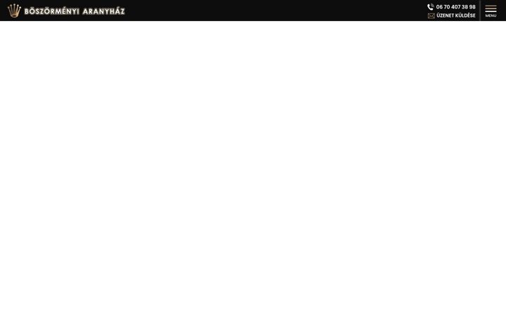 Screenshot of boszormenyiaranyhaz.hu