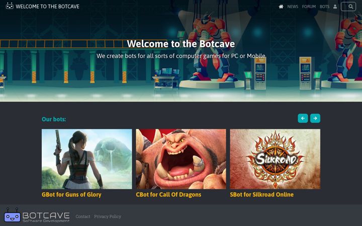 Screenshot of bot-cave.org