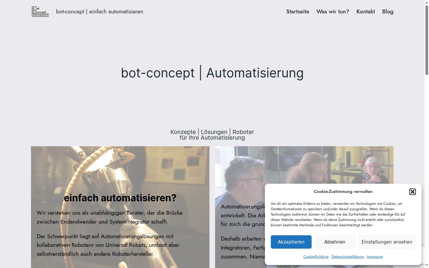 Screenshot of the consent banner shown before any interaction