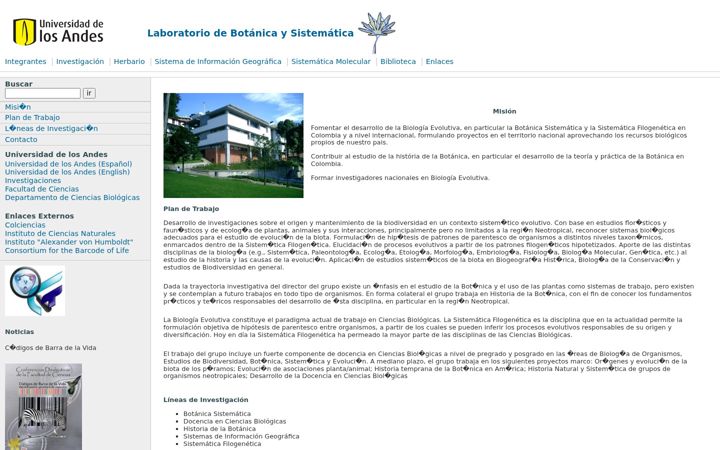 Screenshot of botanica.uniandes.edu.co